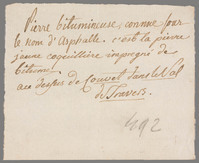 L 00097
<br/>
Label met opschrift
<br/>
<em>Saussure, Horace-Bénédict de (1740-1799)</em>